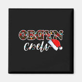 Obgyn Crew Christmas Lights Santa Hat マグネット (正面)