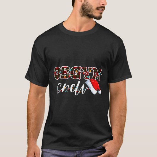 Obgyn Crew Christmas Lights Santa Hat  Tシャツ (正面)