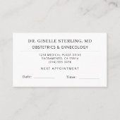 OBGYN Doctor Office Appointment Card 予約カード (正面)
