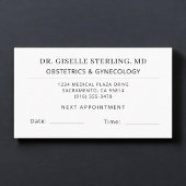 OBGYN Doctor Office Appointment Card 名刺
