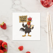Objection! Eat More Tofu – Rooster Lawyer Protest スタンダードカクテルナプキン (インサイチュ)