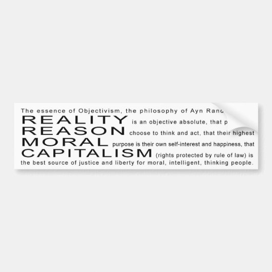 Objectivismのバンパーステッカー バンパーステッカー (正面)