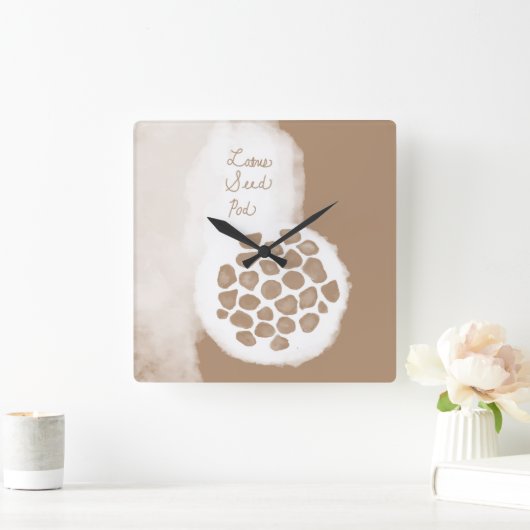 objet_11_lotus seed pod スクエア壁時計 (ホーム)