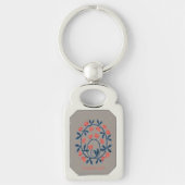 objet_17_a swan in flowers metal キーホルダー (正面)