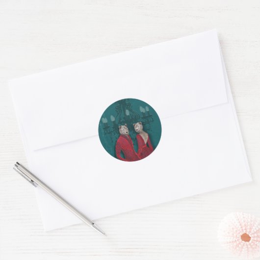 objet_20_une femme, un homme_2 ラウンドシール (封筒)