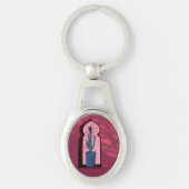 objet_21_aサボテンの金属を持つ窓 キーホルダー (正面)