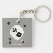 objet_22_camellia，鳥と陶器のアクリル キーホルダー (裏面)