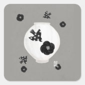objet_22_camellia,鳥と陶器 スクエアシール (正面)