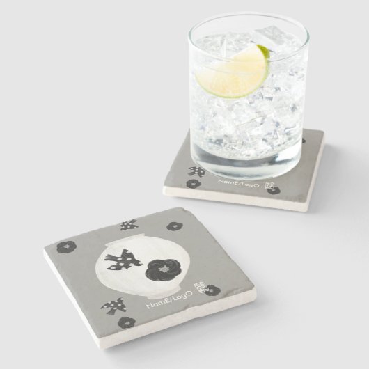 objet_22_camellia,bird and pottery ストーンコースター (横)