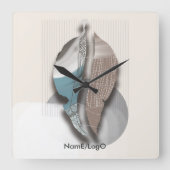 objet_8_紅葉_1 スクエア壁時計 (正面)