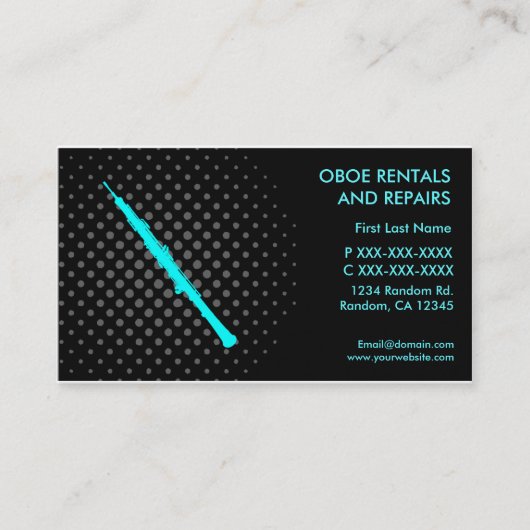 Oboeの楽器レンタルおよび修理名刺 名刺 (正面)