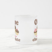 Oboeはチョコレートのために遊びます フロストグラスマグカップ (中央)