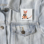 Oboeを遊んでいる猫 缶バッジ (インサイチュ)