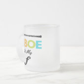 Oboeカラフルは私のフォーテOboistコーヒおもしろいーマグ フロストグラスマグカップ (正面左)