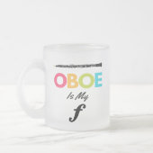 Oboeカラフルは私のフォーテOboistコーヒおもしろいーマグ フロストグラスマグカップ (左)