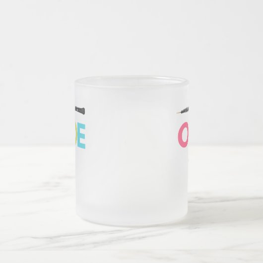Oboeカラフルは私のフォーテOboistコーヒおもしろいーマグ フロストグラスマグカップ (中央)