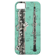 Oboe及び楽譜の電話箱。 一突き色