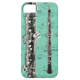 Oboe及び楽譜の電話箱。 一突き色 iPhone 11 ケース