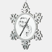 Oboe スノーフレークピューターオーナメント (右)