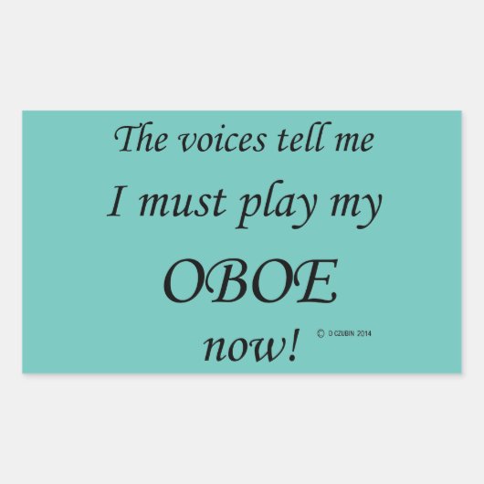 Oboe Voices Say Must 遊 Rectangular  Sticker 長方形シール (正面)