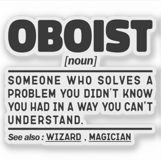 Oboist名詞定義バンドミームOboe Player シール (正面)