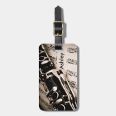 Oboistsのクラリネット奏者のためのパーソナライズなギフト ラゲッジタグ (正面縦)