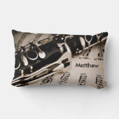 Oboistsのクラリネット奏者のためのパーソナライズなギフト ランバークッション (裏面)