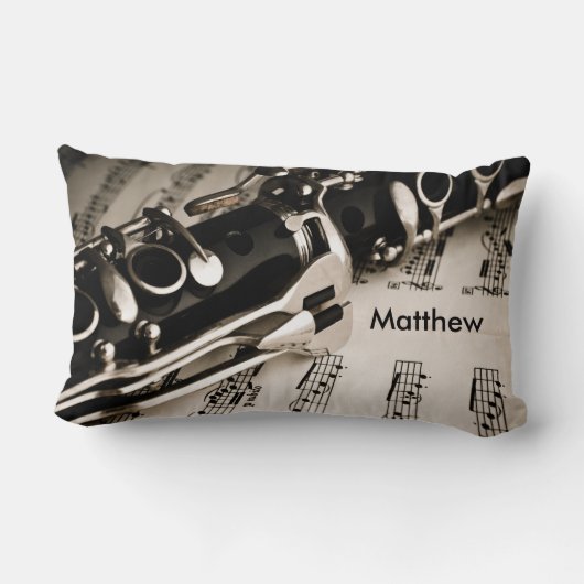 Oboistsのクラリネット奏者のためのパーソナライズなギフト ランバークッション (裏面)