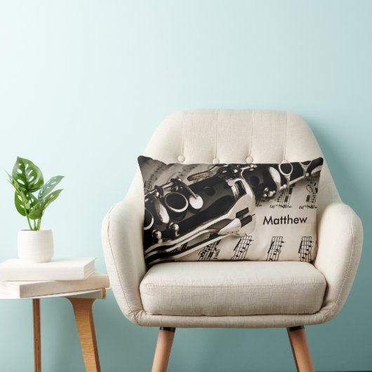 Oboistsのクラリネット奏者のためのパーソナライズなギフト ランバークッション (椅子)