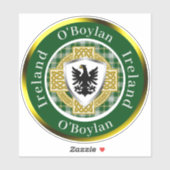 O'Boylan シールド&ケルト十字架 名前入り シール (シート)