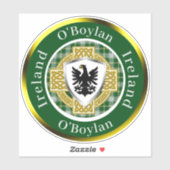 O'Boylan Shield & Celtic Cross Personalized シール (シート)