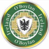 O'Boylan Shield & Celtic Cross Personalized シール (正面)