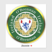 O'Brennan アイルランド シールド＆ケルトクロス 名入れ シール (シート)