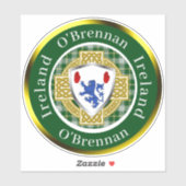O'Brennan Irish Shield & Celtic Cross Personalized シール (シート)