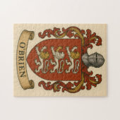 O'Brien Family Crest Silver Plated Puzzle ジグソーパズル (横)