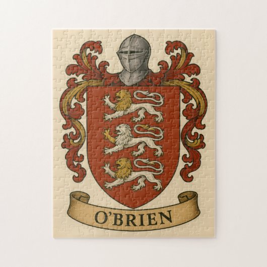 O'Brien Family Crest Silver Plated Puzzle ジグソーパズル (縦)