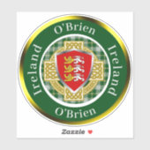 O'Brien Irish Shield & Celtic Cross Personalized シール (シート)