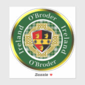 O'Broder Irish Shield & Celtic Cross Personalized シール (シート)