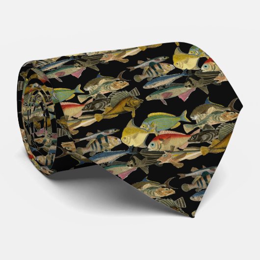 Obscure Rare Colorful Tropical Fish Fishing  ネクタイ (ロール)