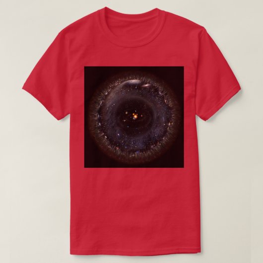 Observable Universe bigger SSystem black backgroun Tシャツ (デザイン正面)
