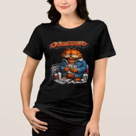 Obsessed Cat Street Style Graphic T-Shirt  トライブレンドＴシャツ