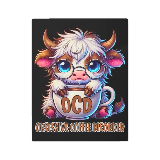 Obsessive Coffee Disorder  メタルプリント (正面)