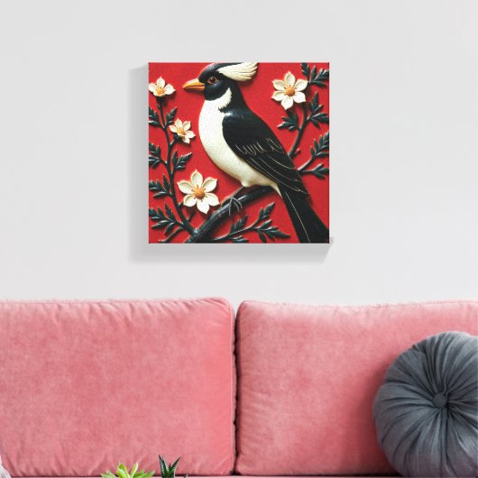 Obsidian and Ivory Perch キャンバスプリント (インサイチュ (リビング))