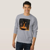 Obsidian Cat & Daring Mouse – Midnight Ramen Feast スウェットシャツ (正面フル)