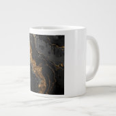 Obsidian & Gold Color Drench Pattern | High-Contra ジャンボコーヒーマグカップ (正面右)