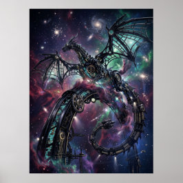 Obsidian Mechanical Nebula Art ポスター
