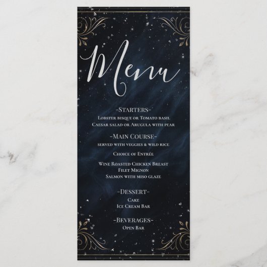 Obsidian Oracle Midnight Elegance結婚のメニュー メニュー (正面)