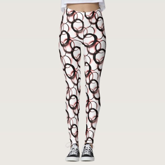 Obsidian Veil Leggings – Monochrome Circles レギンス (正面)