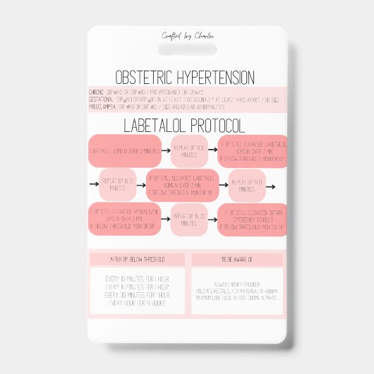 Obstetric Hypertension Nurse Reference Badge バッジ (正面)