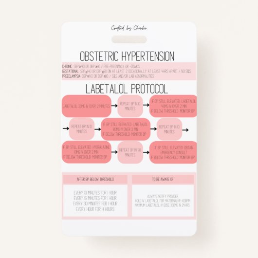 Obstetric Hypertension Nurse Reference Badge バッジ (正面)